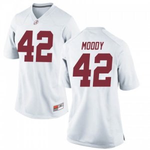 Women's Alabama Crimson Tide #42 Jaylen Moody White Replica NCAA College Football Jersey 2403FHDN3